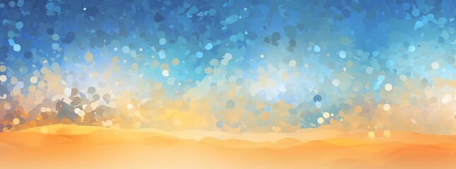 Wall Mural - a bright sea of blue and orange is shown in the background