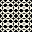 Retro geometric 70s cream and black waves and crosses mid century seamless pattern