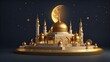 Islamic greetings ramadan kareem card design template. Space for text. background. Post-processed generative AI