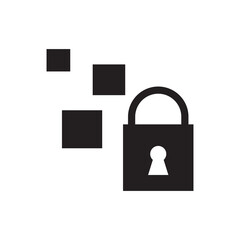 Sticker - padlock tech icon logo vector