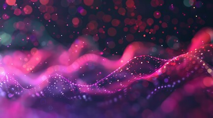 Wall Mural - a pink and purple wave graph over a dark background, in the style of bokeh, money themed, highly detailed environments