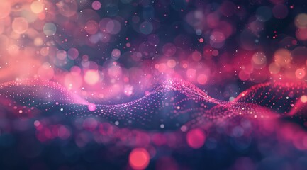 Wall Mural - a pink and purple wave graph over a dark background, in the style of bokeh, money themed, highly detailed environments