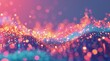 an image of a financial chart with colorful lights and dots, impressionist atmospheric, wavy resin sheets, light sky-blue and dark pink