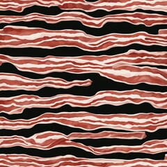 Wall Mural -  pattern A  repeating strips of bacon texture pattern with a square shape and a black and white tone 