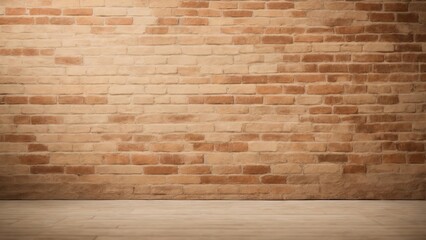 Wall Mural - Cream brown brick wall concrete