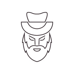 Wall Mural - face old farmer icon logo vector