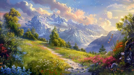 Wall Mural - panorama of the mountains