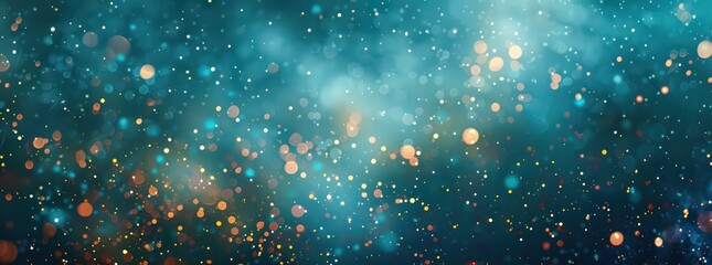 Wall Mural - sparklers on a blue background, in the style of dark turquoise and light bronze, bokeh panorama, futuristic spacescapes