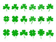 four and tree pointed clover green vector for decoration  in st patrick's day