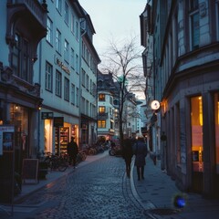 people walking down a street