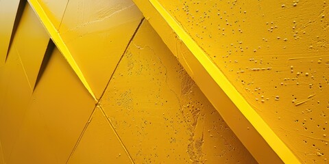 Poster - Detailed view of damaged yellow wall. Perfect for construction or renovation concepts