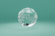 glass sphere floating in the air over infinite single colored background, cosmetic product presentation,  3D Illustration