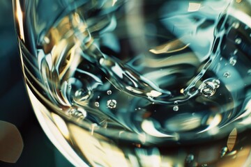 Poster - A close up of a glass of water. Suitable for health and hydration concepts