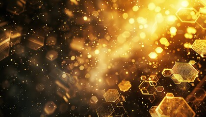 Wall Mural - hexagons and lights,  smokey background, bug, texture-rich canvases, dark white and amber