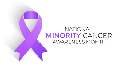 Wall Mural - National Minority Cancer awareness Month of April. Poster , banner design template Vector illustration.