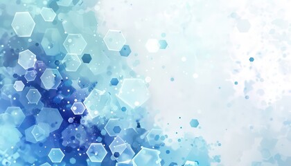 Wall Mural - an abstract background with blue hexagonal symbols, in the style of light sky-blue and light white