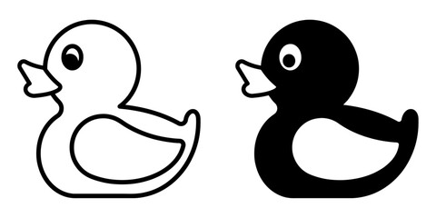 Poster - ofvs543 OutlineFilledVectorSign ofvs - rubber duck vector icon . isolated transparent . black outline and filled version . AI 10 / EPS 10 / PNG . g11886