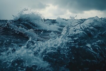 Poster - Detailed view of a wave in the ocean, suitable for nature themes