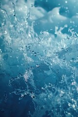 Poster - Close up view of water bubbles in a pool. Perfect for nature and relaxation concepts