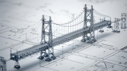 Poster - vision of architecture of a 3d model bridge project