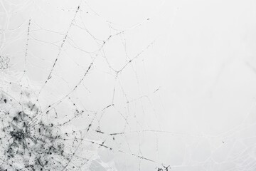 Poster - Detailed black and white spider web, perfect for nature themes