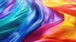 Vibrant rainbow colored fabric close up. Ideal for backgrounds or textile designs