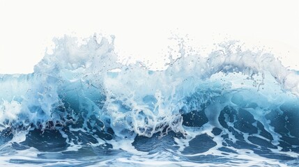 Poster - Powerful wave breaking in the ocean, suitable for nature and travel concepts