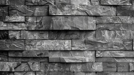 Poster - A black and white photo of a stone wall texture. Perfect for architectural and interior design projects