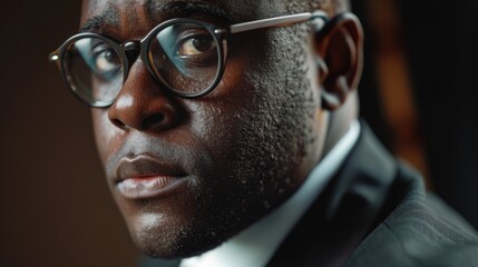 Aufkleber - Detailed close-up of a person wearing glasses. Suitable for various concepts and designs