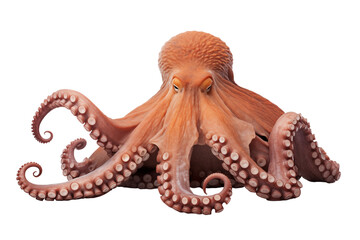 Octopus photo isolated on transparent background.