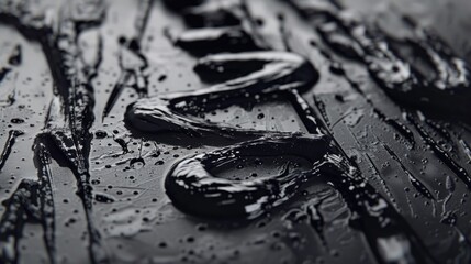 Poster - A black and white photo of the word 