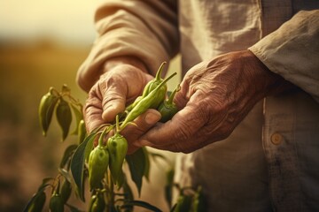 Poster - Close up of a person holding a plant, suitable for nature and gardening concepts