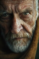 Aufkleber - A detailed shot of a man with a beard, suitable for various projects