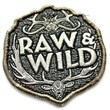 raw wild patch, white background, leather patch usa jeans on a blue denim jacket