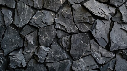Poster - Detailed close up of a black rock wall, suitable for backgrounds