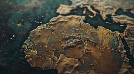 Poster - Detailed close up of a world map. Perfect for educational materials