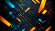 Technological Banner: Geometric Lines Wallpaper with Lighting and Tech Elements