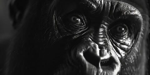 Poster - Detailed shot of a gorilla statue, suitable for various projects