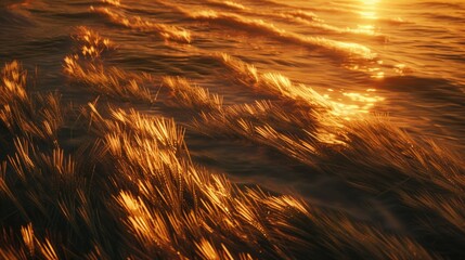 Poster - Beautiful sunset reflecting on calm water, perfect for nature backgrounds