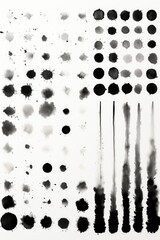 Poster - Black and white photo of ink splatters, perfect for creative projects