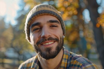 Poster - Portrait of a man in casual attire. Suitable for lifestyle and fashion concepts