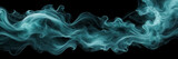 Fototapeta Fototapety z końmi - Abstract composition featuring dynamic swirls of smoke in shades of jade and topaz against a backdrop of rich, velvety black.