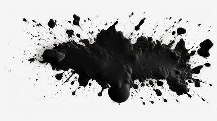 Aufkleber - Abstract black ink splatter on a clean white background. Suitable for graphic design projects or artistic concepts