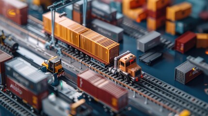 Poster - Detailed image of a train on a railway track, suitable for transportation themes