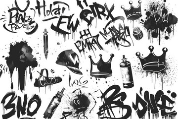Poster - Graffiti art on a clean white surface, suitable for urban-themed designs