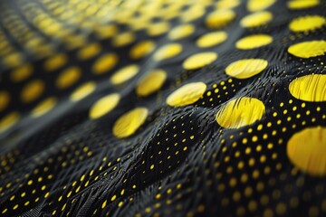 Poster - Close up of a black and yellow umbrella, perfect for weather-related designs