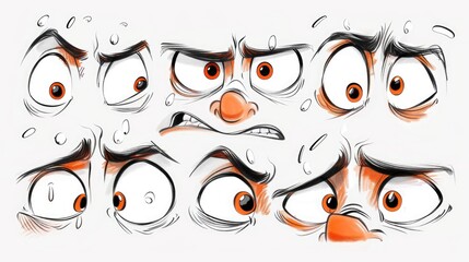 Poster - Collection of cartoon eyes with different emotions, suitable for various design projects