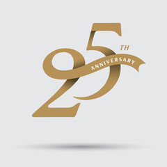 Wall Mural - 25th anniversary celebration logotype with modern elegant number design