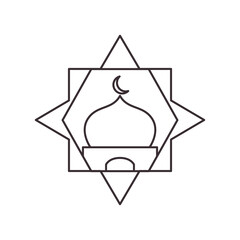 Sticker - mosque dome line icon logo vector