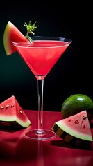 Wall Mural - Watermelon Martini drinks on a Table with Beautiful Lighting